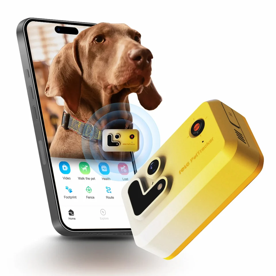 ROLA PetTracker yellow collar camera and GPS tracker